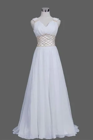 A Line Prom Dress White Prom Dress Long Woman Dresses