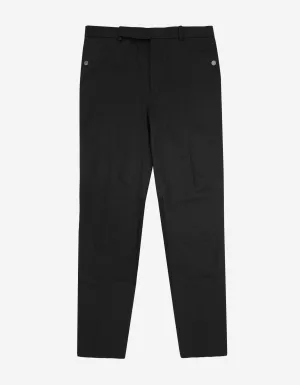 Black Contrast Panel Trousers -