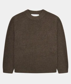 Boxy Wool Knit - Taupe Melange