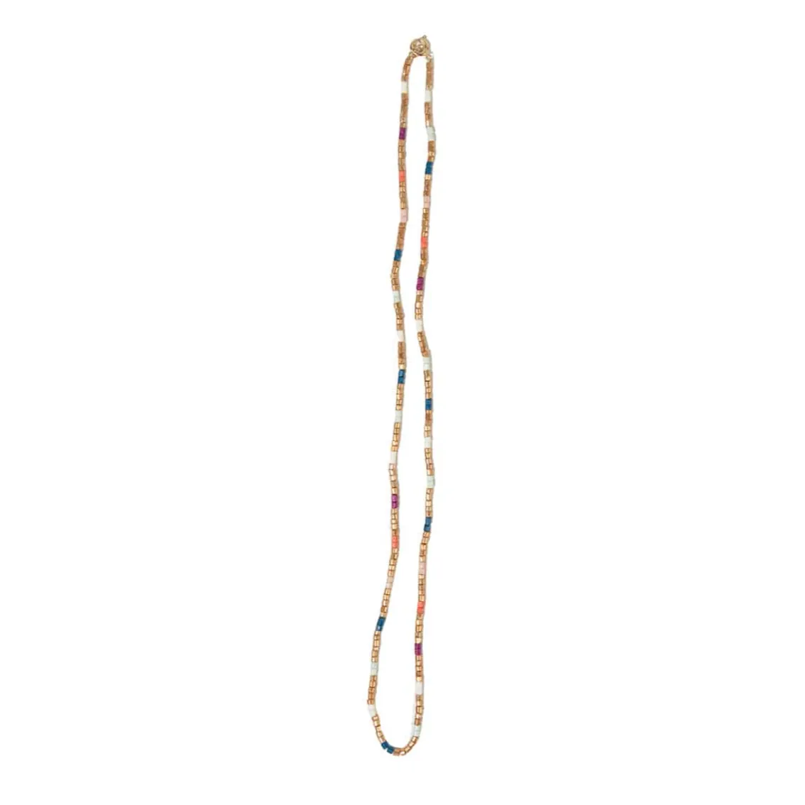 Everly Single Strand Luxe Bead Necklace, Rainbow Color Mix