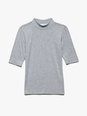 Frame - Rib Mockneck Tee in Gris Heather