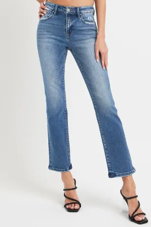 Full Size Mid Rise Ankle Straight Jeans with Pockets