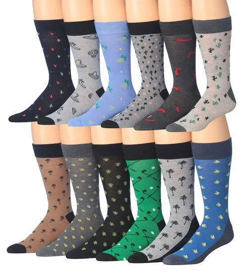 James Fiallo 12-Pair Funny Faces Crew Socks