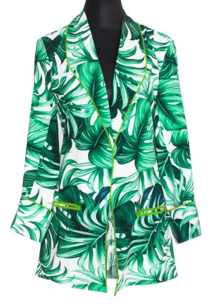 Jungle - Monstera White / Green Blazer (Neon Green)