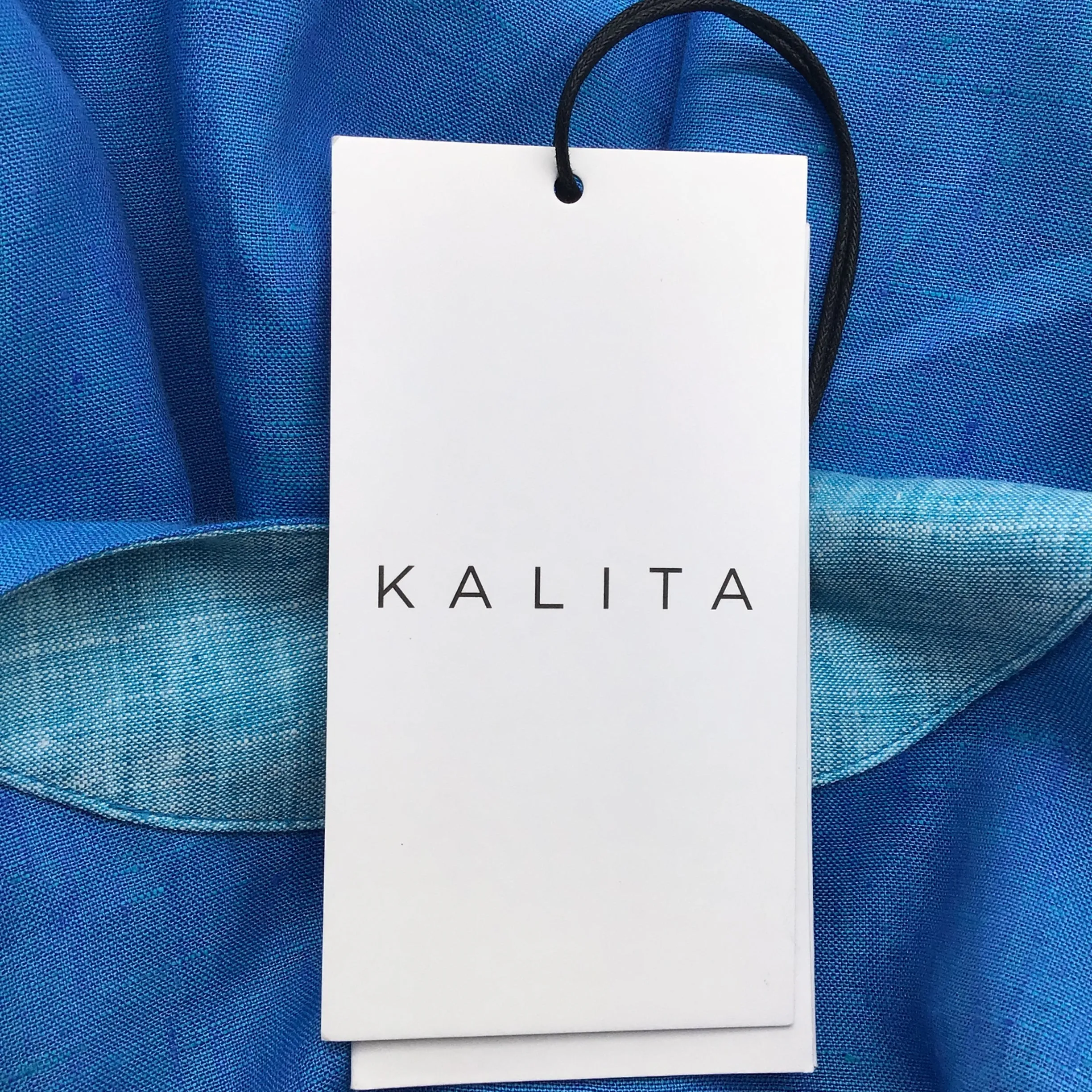 Kalita Blue Open Back Linen Maxi Dress