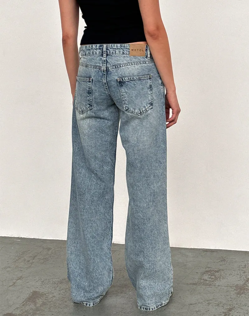 Low Rise Parallel Jeans in Vintage Blue Wash