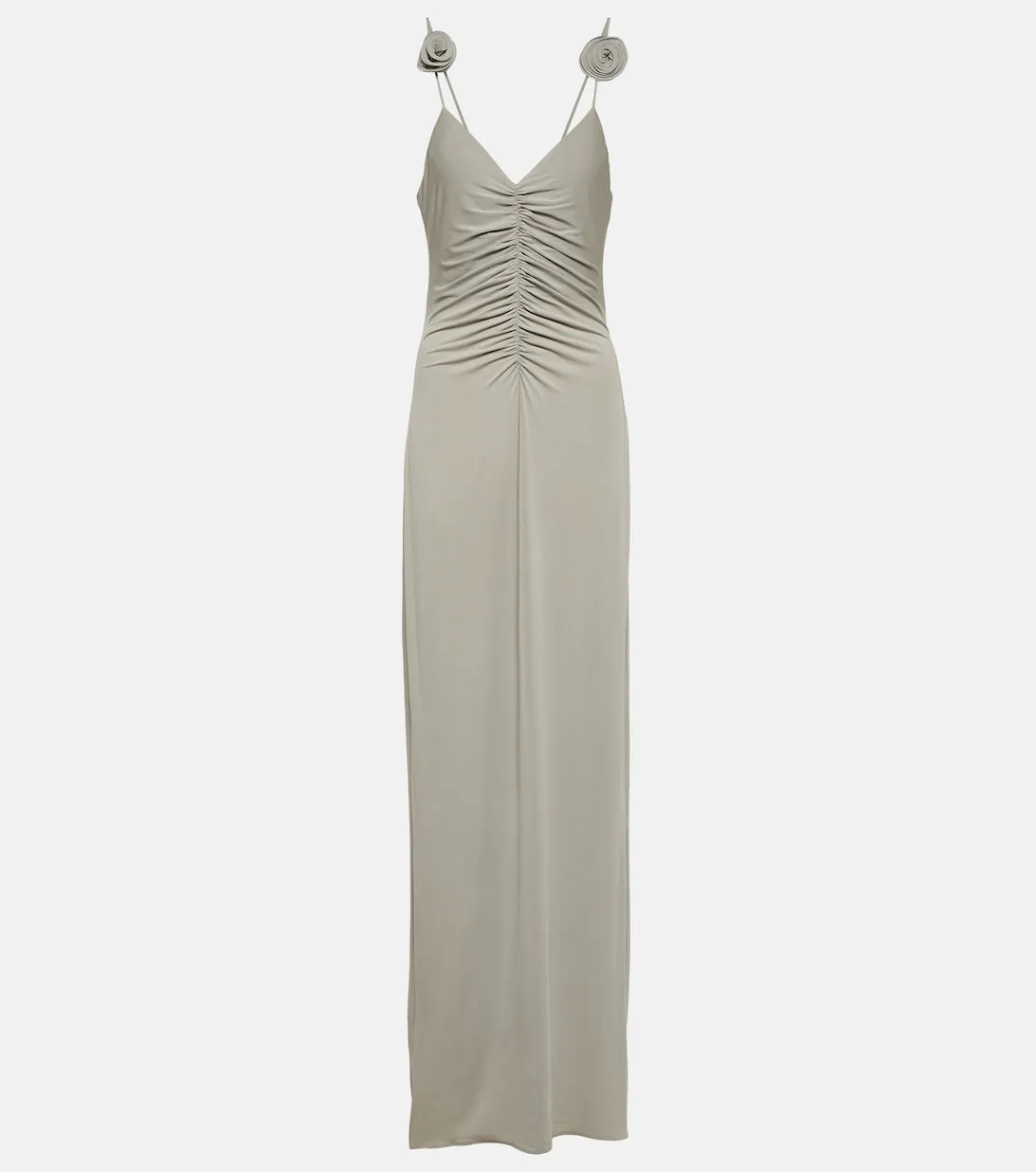 MAGDA BUTRYM ruched jersey maxi dress, gray