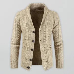 Men's Solid Color Single Breasted Casual Knit Cardigan