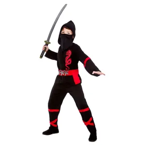 Power Ninja Black Costume Boys