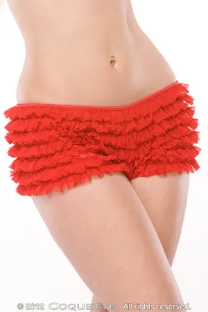 Ruffle Shorts WBack Bow Red One Size