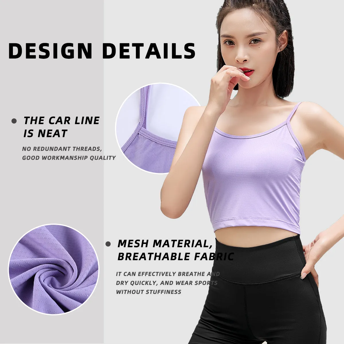 Sidiou Group Anniou Summer Women's UPF50  Camisole Sun Protection Sleeveless Breathable Fitness T-shirt High Elastic Yoga Tank Tops