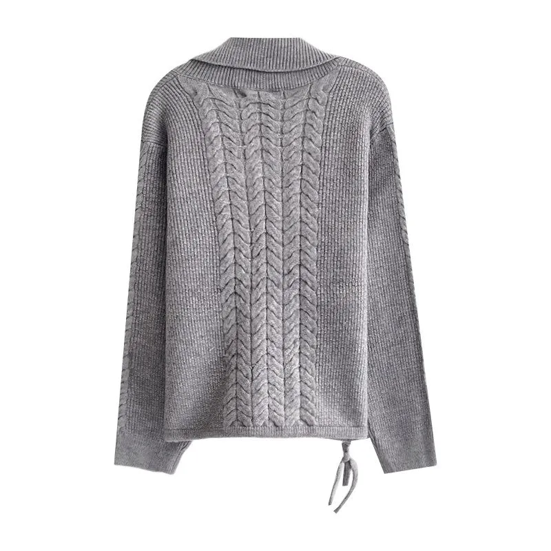 simple casual long-sleeved knitted sweater     S4788