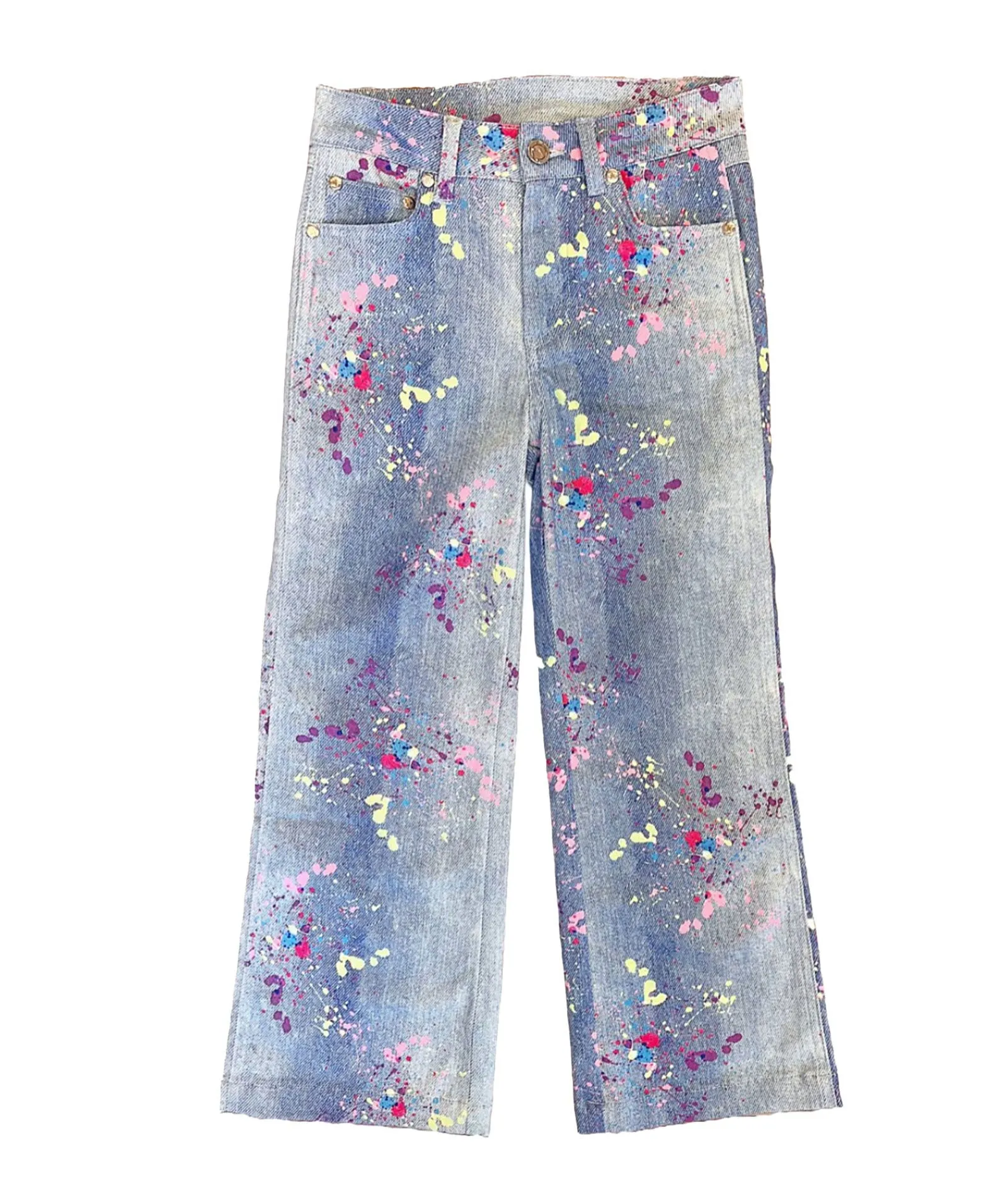 Terez Girls Denim Paint Splatter Twill Pants