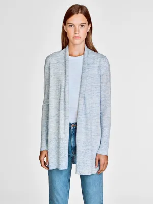 White   Warren - High Rib Cardigan in Crystal Blue